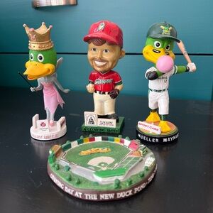 Madison Mallards Baseball Themed Bobblehead Figurines Set